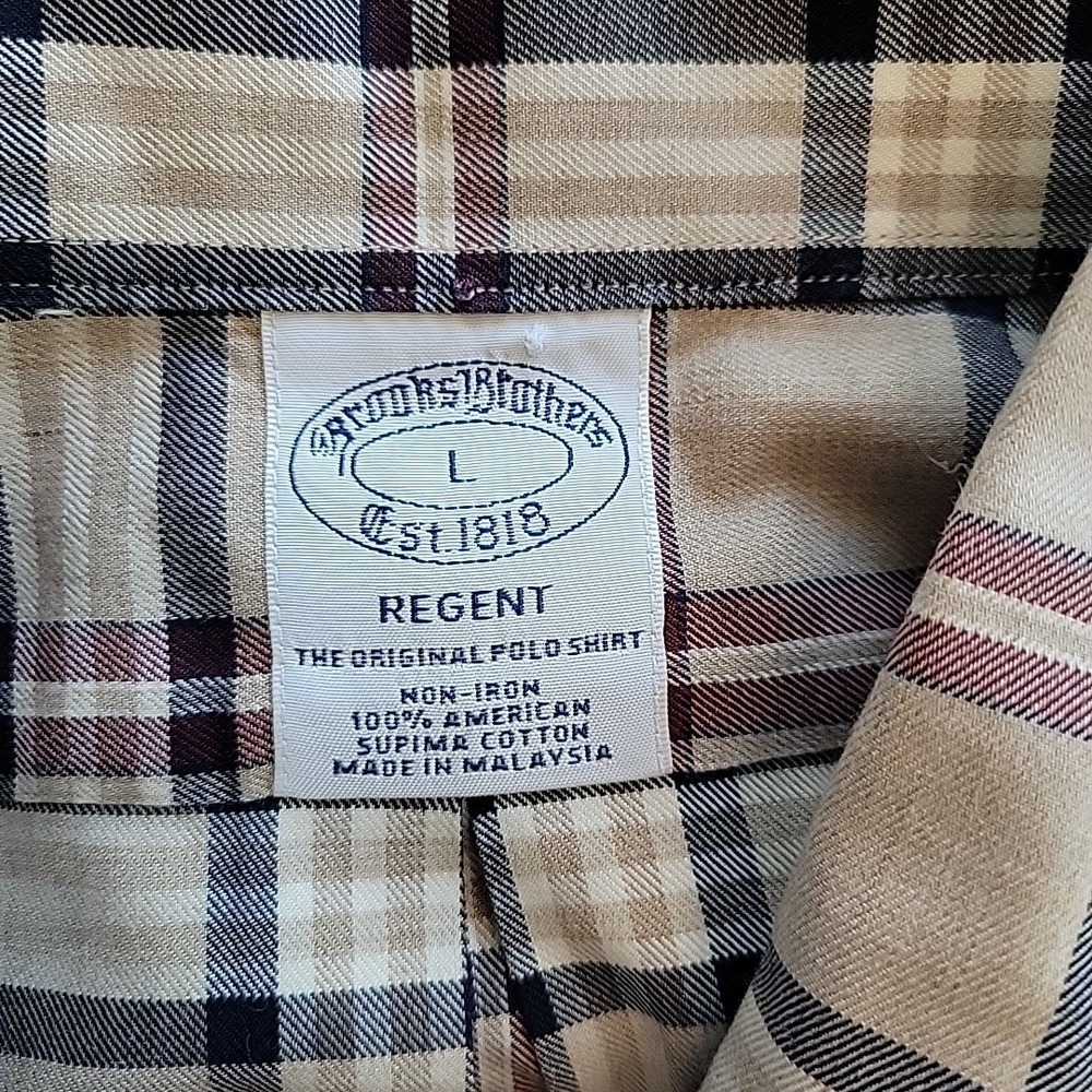 Brooks Brothers Shirt Mens Large Regent Plaid Button Down Supima OCBD Preppy - Picture 3 of 7
